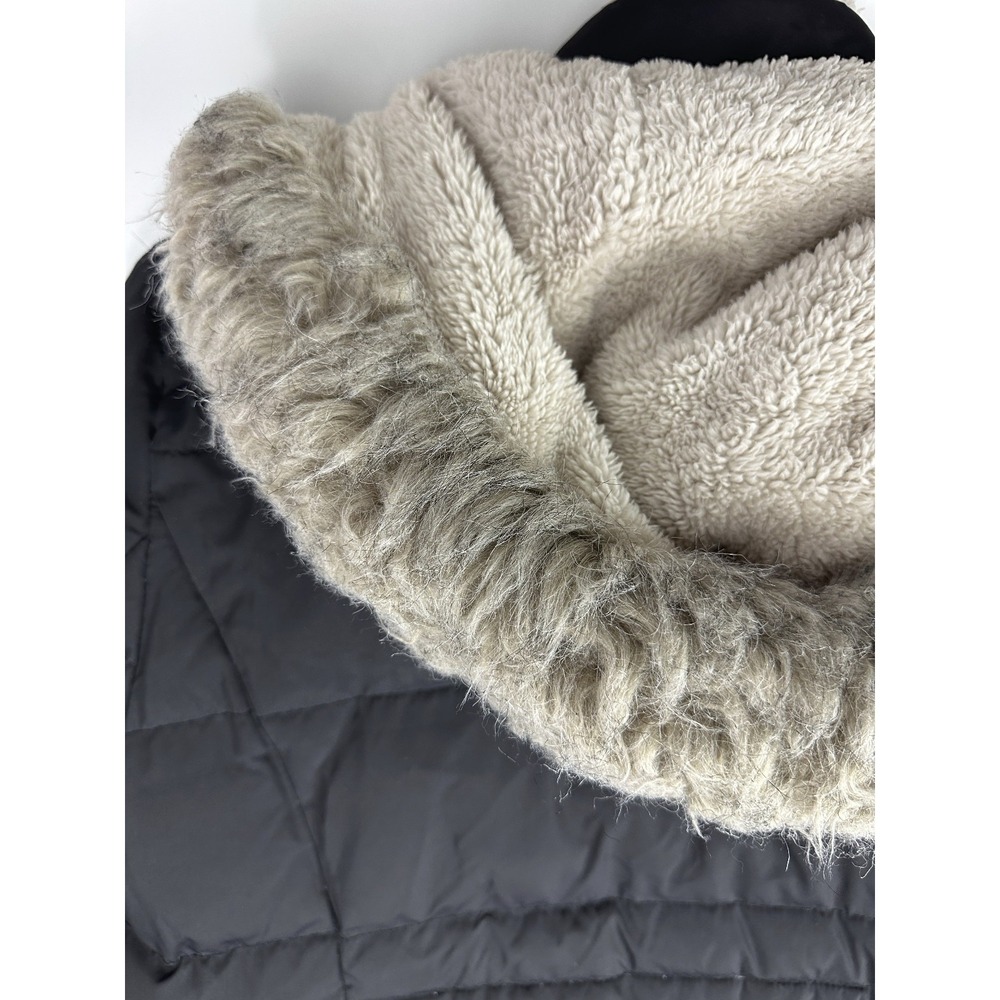 Lauren Ralph Lauren Down Puffer Coat Sherpa Faux Fur Hood Black Women's Size XL - Picture 9 of 16